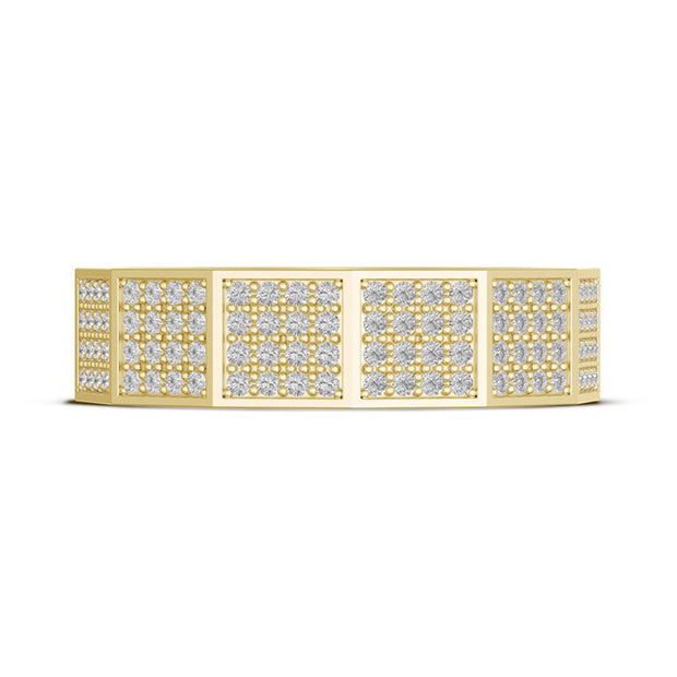 Diamond Faceted - Full Coverage Wedding Band in High Polish  - 6mm