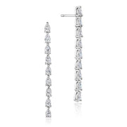 Pear Diamond Drop Earrings in 18k White Gold