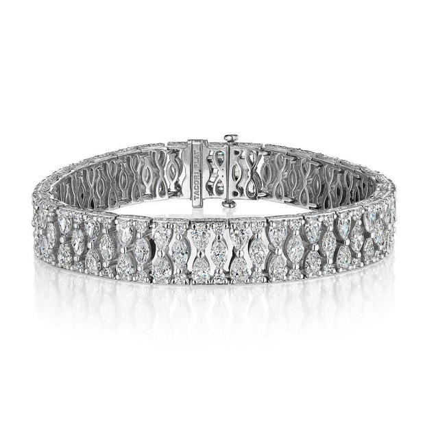 Geometric Tennis Bracelet in Platinum