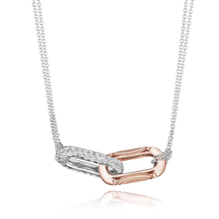 Double Link Pendant, Diamond Two-Tone
