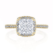 Princess with Cushion Bloom Engagement Ring