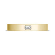 Bezel Set Diamond Wedding Band in High Polish