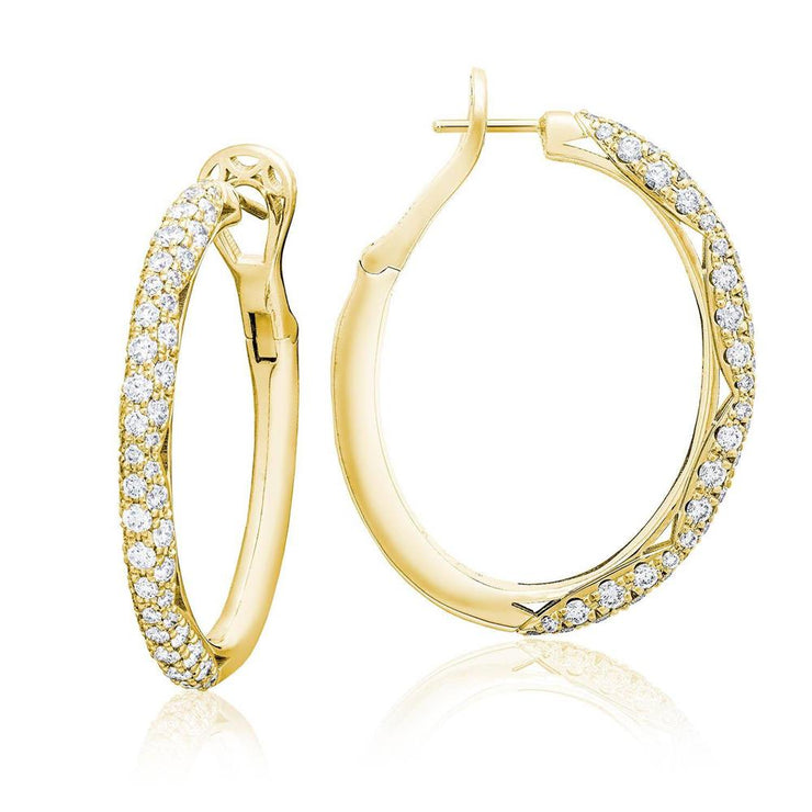 Hoop Earrings, Oval Full Diamond