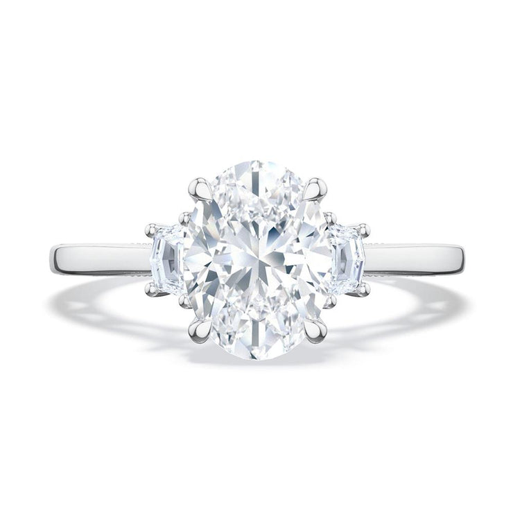 Oval 3-Stone Engagement Ring