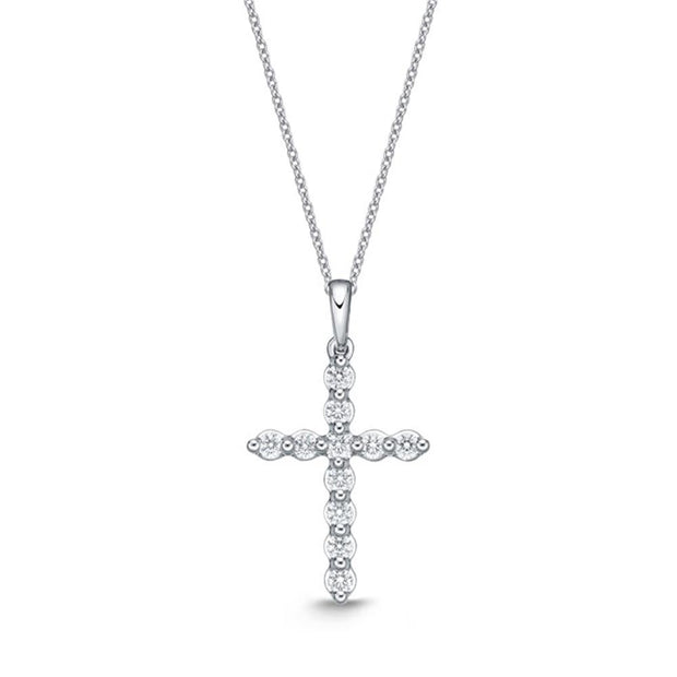 Single Prong Cross Pendant .21ctw approx.