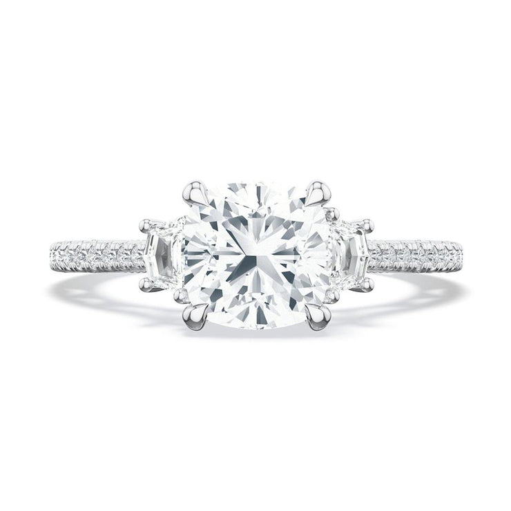 Cushion 3-Stone Engagement Ring