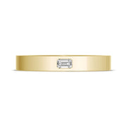 Bezel Set Diamond Wedding Band in High Polish