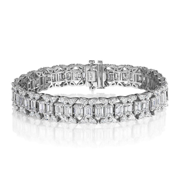 Linear Tennis Bracelet in Platinum