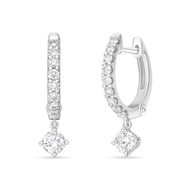 Odessa Huggies with Diamond Drop .55ctw approx. (.15ct/each