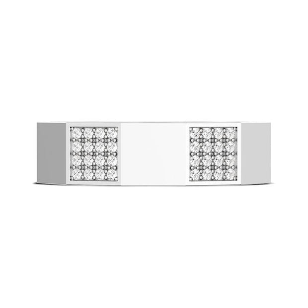 Diamond Faceted - Partial Coverage Wedding Band in High Polish  - 6mm