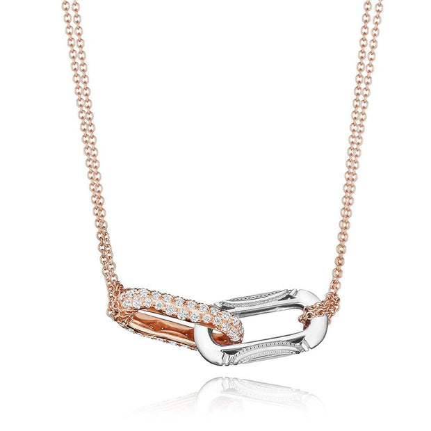 Double Link Pendant, Diamond Two-Tone