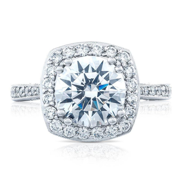 Round with Cushion Bloom Engagement Ring