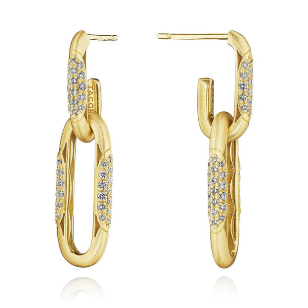 Double Link Earrings, Diamonds