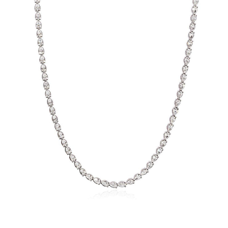 Pear Diamond Tennis Necklace
