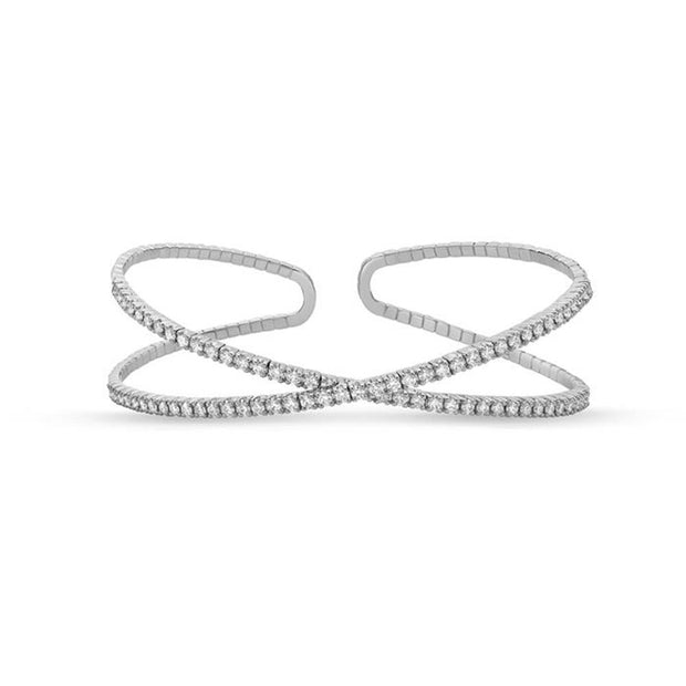 Open Flex Crisscross Diamond Bangle 1.50ctw approx.