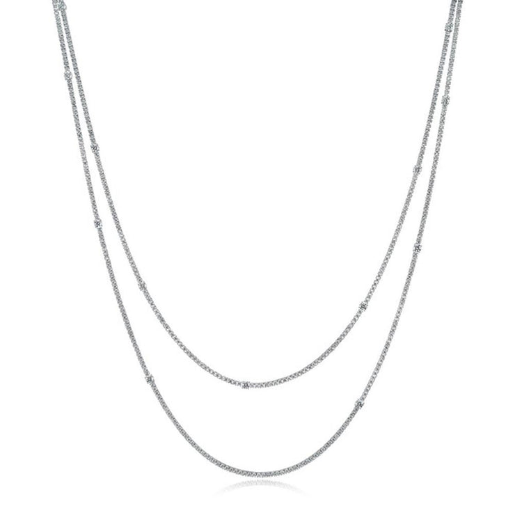 Double Row Station Necklace 12.50ctw approx.