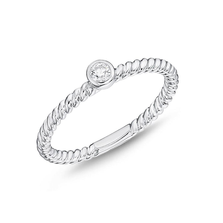 Single Diamond Petite Twist Band .08ctw approx.