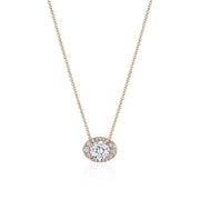 17"" Horizontal Oval Bloom Diamond Necklace