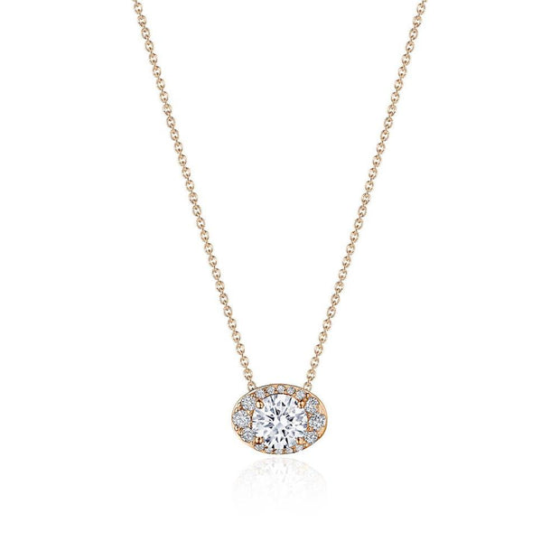 17"" Horizontal Oval Bloom Diamond Necklace