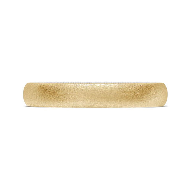 Classic Two-Tone Rounded Wedding Band in Brushed Finish