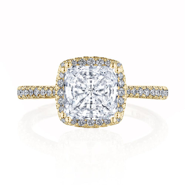 Princess with Cushion Bloom Engagement Ring