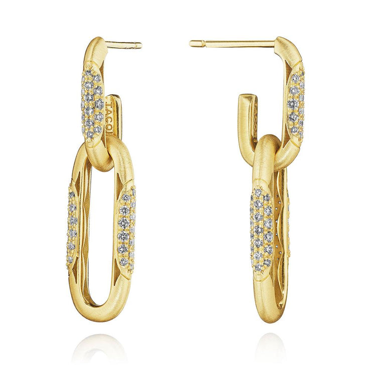 Double Link Earrings, Diamonds