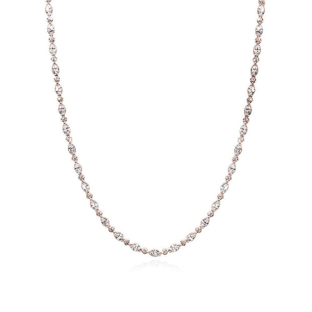 Mixed Diamond Tennis Necklace