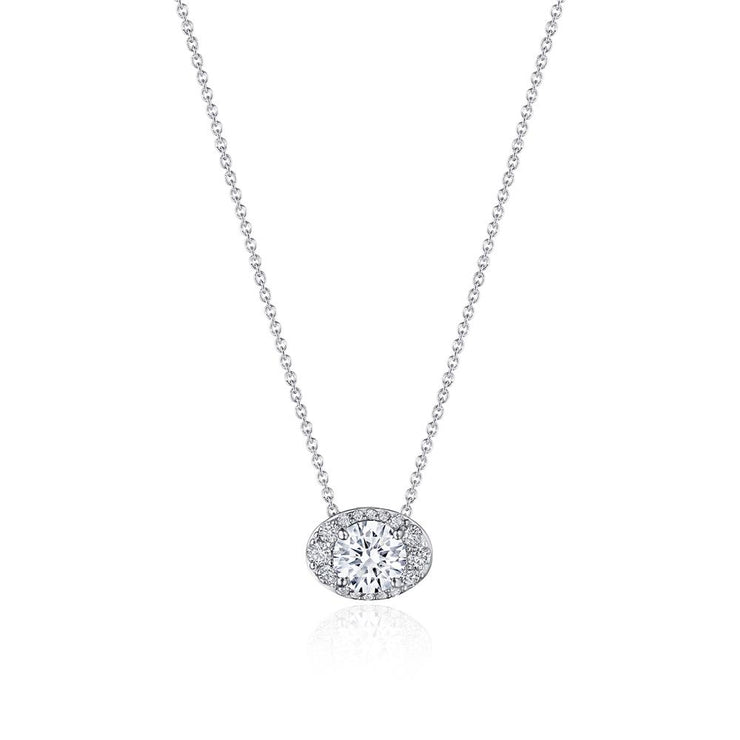 17"" Horizontal Oval Bloom Diamond Necklace