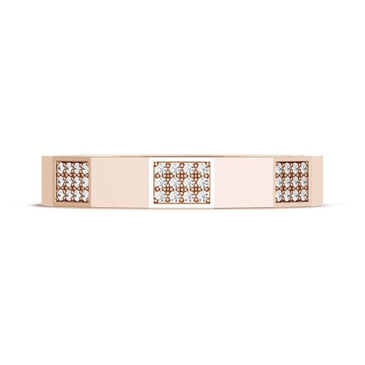 Diamond Faceted - Partial Coverage Wedding Band in High Polish  - 4mm