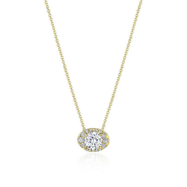 17"" Horizontal Oval Bloom Diamond Necklace