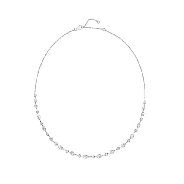 Vintage Petal Diamond Line Necklace 2.90ctw approx.