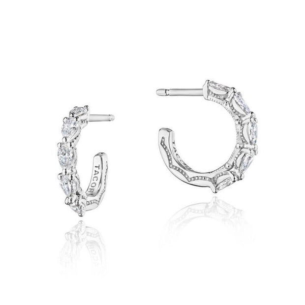 Small Hoop Earrings in 18k White Gold - 12.90mm