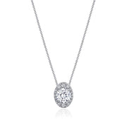 17"" Vertical Oval Bloom Diamond Necklace
