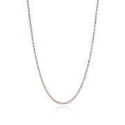 Pear Diamond Tennis Necklace in 18k Rose Gold