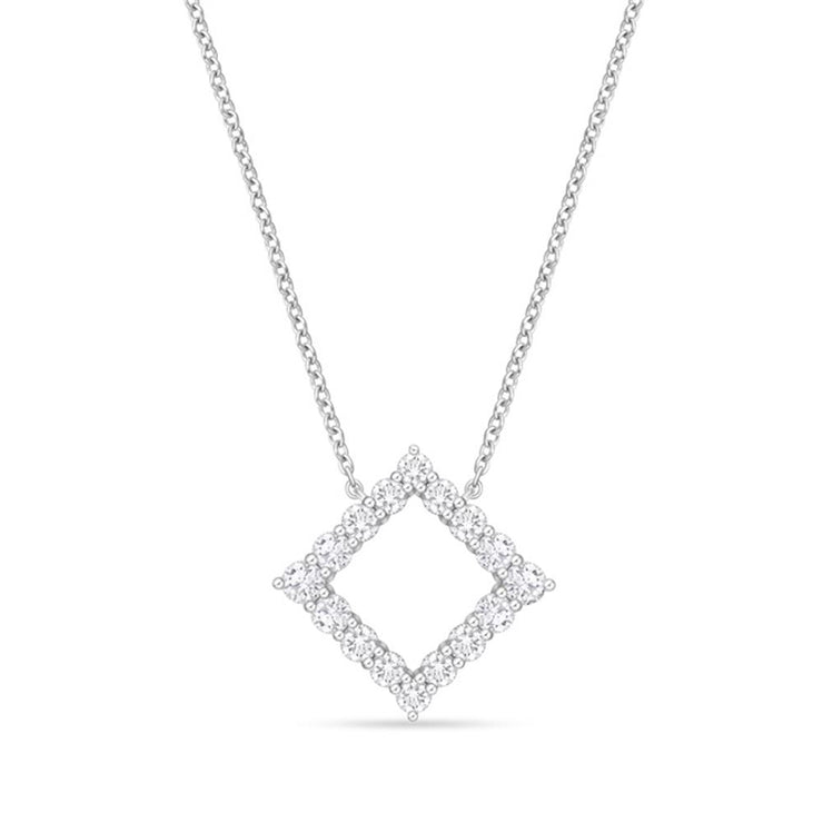 Diamond Offset Square Necklace 1ctw approx.