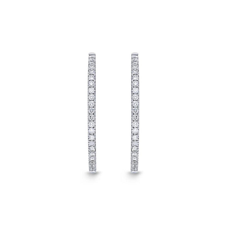 Oval Diamond Hoops .75ctw approx.