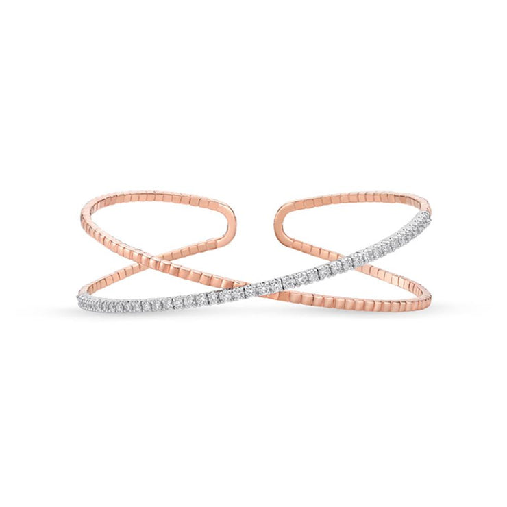 Open Flex Crisscross Diamond Bangle .75ctw approx.