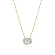 17"" Horizontal Oval Bloom Diamond Necklace