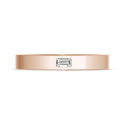 Bezel Set Diamond Wedding Band in High Polish