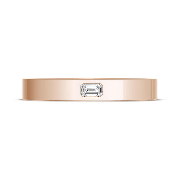 Bezel Set Diamond Wedding Band in High Polish