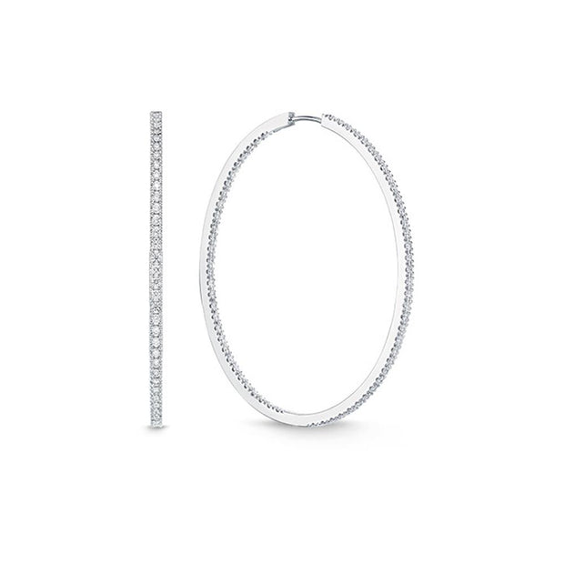 Oval Diamond Hoops 2ctw approx.