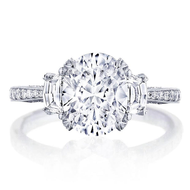 Oval 3-Stone Engagement Ring