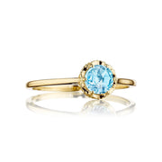 Petite Crescent Crown Gem Ring featuring Sky Blue Topaz