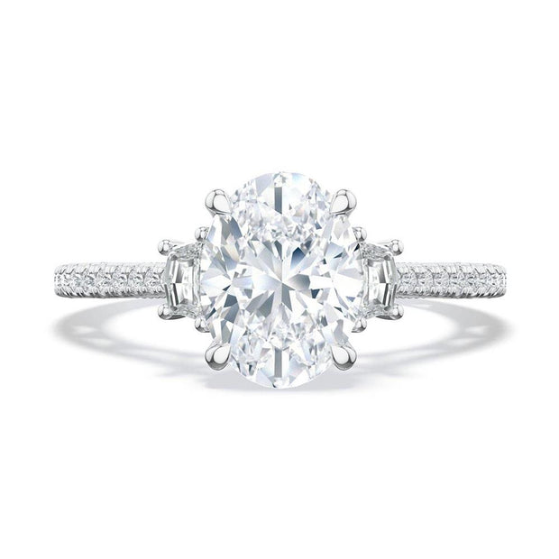 Oval 3-Stone Engagement Ring
