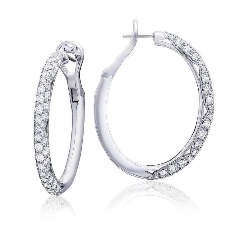 Hoop Earrings, Oval Full Diamond