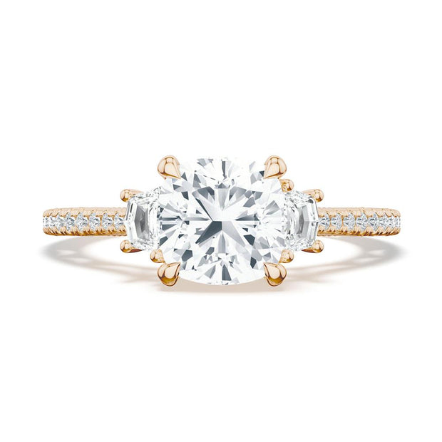 Cushion 3-Stone Engagement Ring