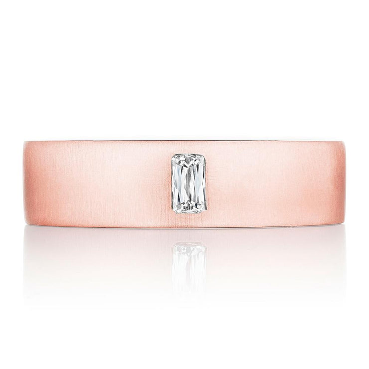Bezel Set Diamond Wedding Band in Satin Finish