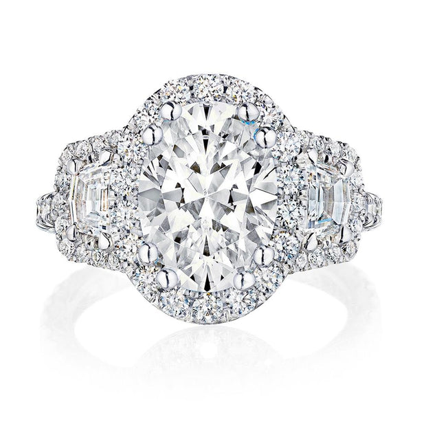 Oval 3-Stone Engagement Ring