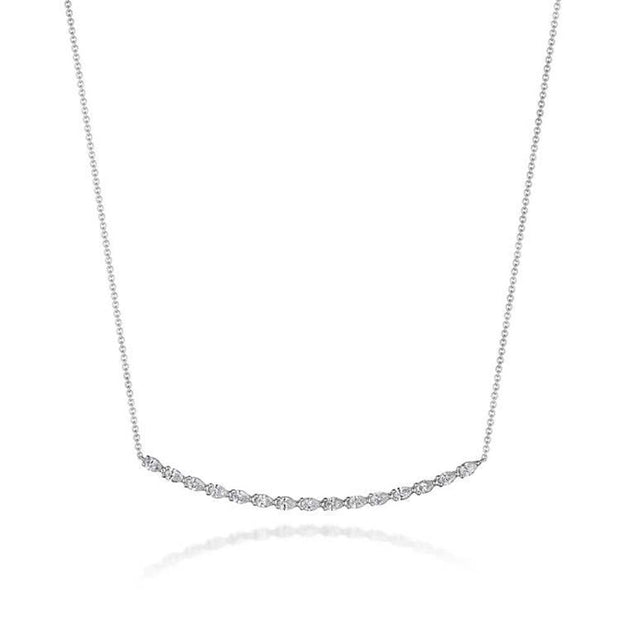 Pear Diamond Necklace in 18k White Gold