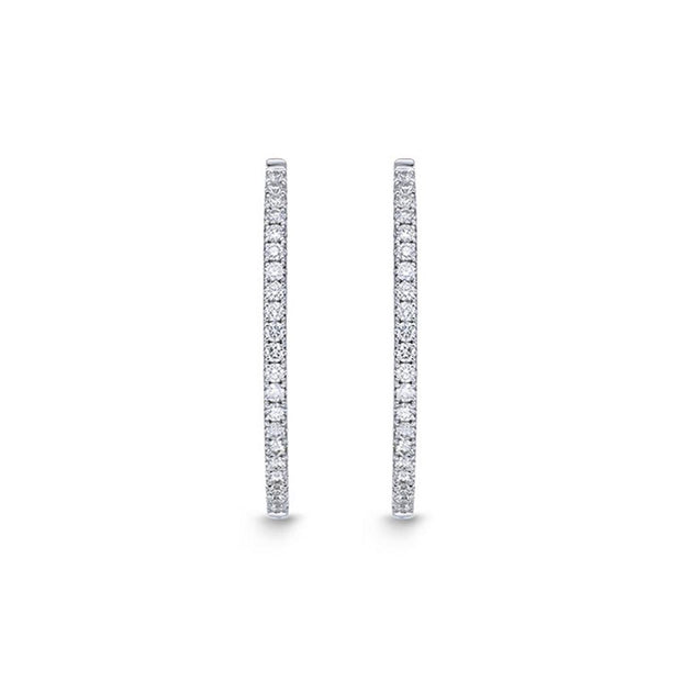 Oval Diamond Hoops .75ctw approx.